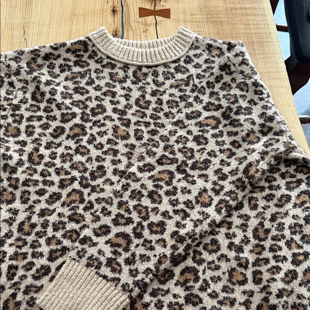 American Eagle Outfitters Leopard Print Sweater